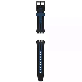 Swatch Chrono Plastic Black-Blue Silicone Strap ASUSB406
