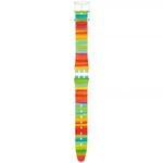 Swatch Gent Red Multicolor Plastic Strap AGS124