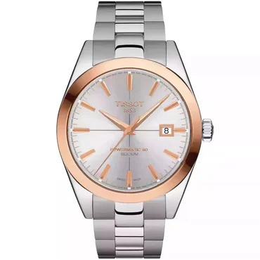 Tissot Gentleman Powermatic 80 Silicium Solid 18K Gold bezel T927.407.41.031.00