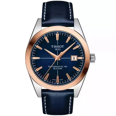 Tissot Gentleman Powermatic 80 Silicium Solid 18K Gold bezel T927.407.46.041.00