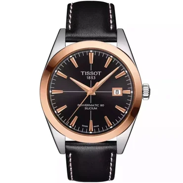 Tissot Gentleman Powermatic 80 Silicium Solid 18K Gold bezel T927.407.46.051.00