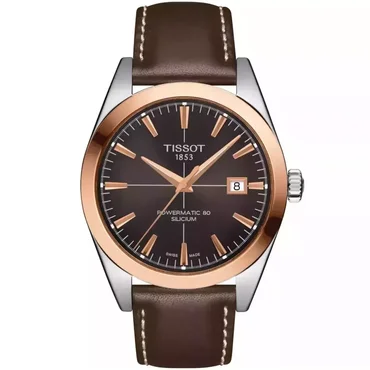 Tissot Gentleman Powermatic 80 Silicium Solid 18K Gold bezel T927.407.46.291.00